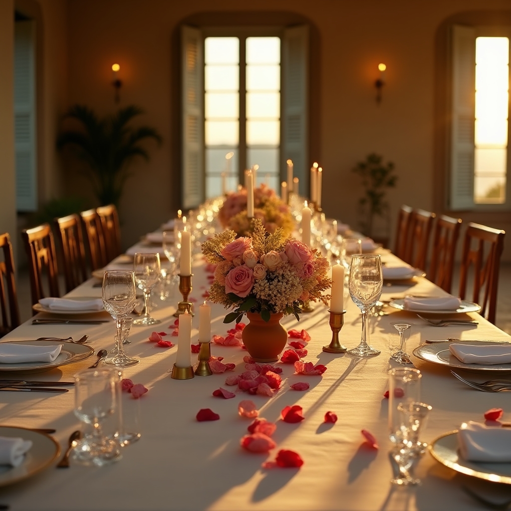 Tavola elegante allestita per una celebrazione privata